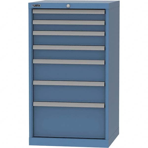 LISTA - 7 Drawer, 84 Compartment Bright Blue Steel Modular Storage Cabinet - Apex Tool & Supply