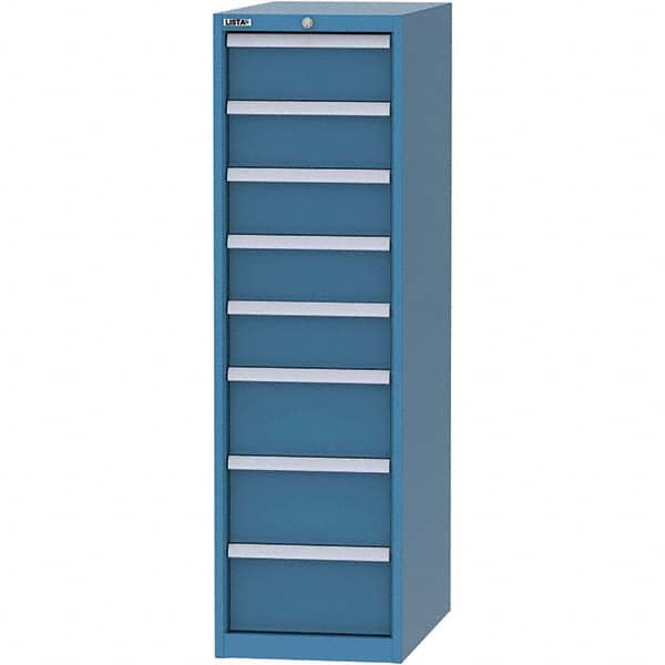 LISTA - 8 Drawer, 45 Compartment Bright Blue Steel Modular Storage Cabinet - Apex Tool & Supply