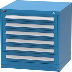 Vidmar - 6 Drawer Bright Blue Steel Modular Storage Cabinet - Apex Tool & Supply