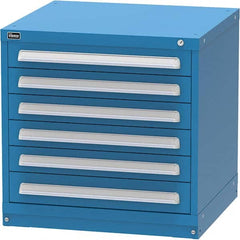 Vidmar - 6 Drawer, 344 Compartment Bright Blue Steel Modular Storage Cabinet - Apex Tool & Supply