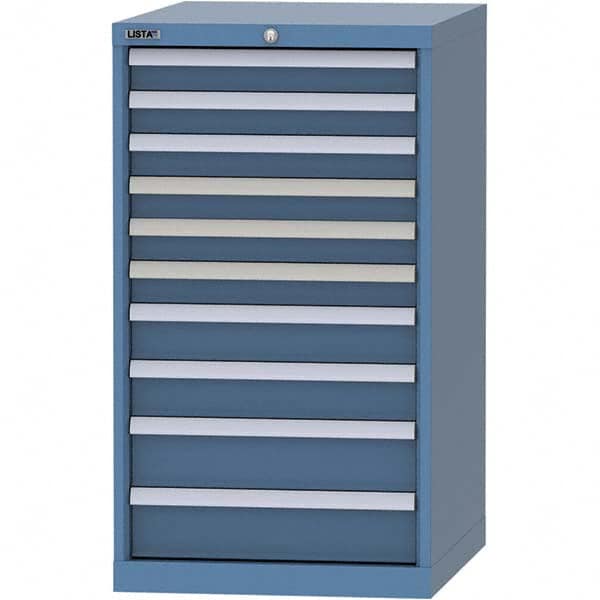 LISTA - 10 Drawer, 99 Compartment Bright Blue Steel Modular Storage Cabinet - Apex Tool & Supply