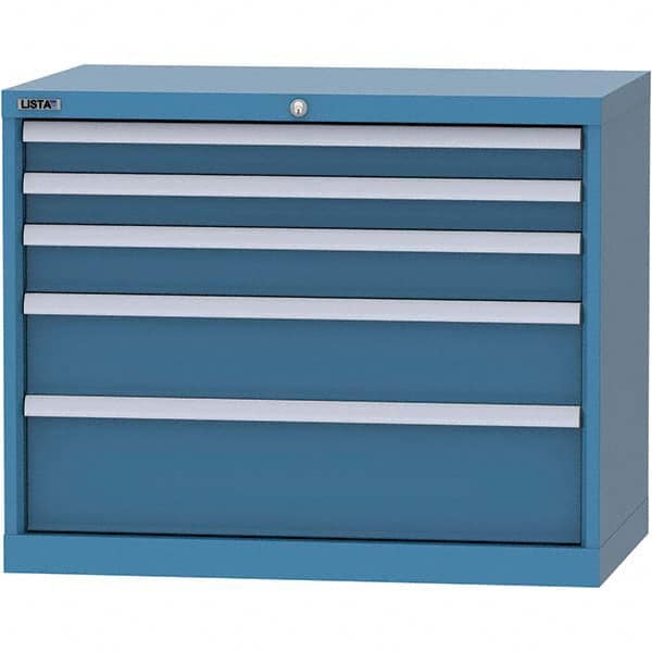 LISTA - 5 Drawer, 84 Compartment Bright Blue Steel Modular Storage Cabinet - Apex Tool & Supply