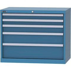 LISTA - 5 Drawer, 84 Compartment Bright Blue Steel Modular Storage Cabinet - Apex Tool & Supply