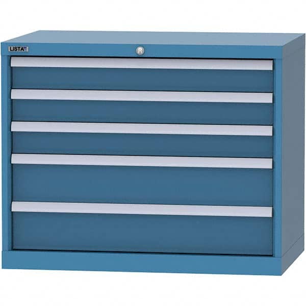 LISTA - 5 Drawer, 84 Compartment Bright Blue Steel Modular Storage Cabinet - Apex Tool & Supply