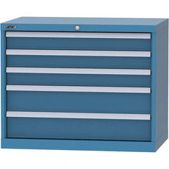 LISTA - 5 Drawer, 84 Compartment Bright Blue Steel Modular Storage Cabinet - Apex Tool & Supply