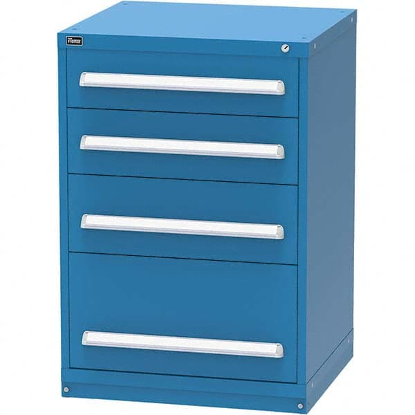 Vidmar - 4 Drawer Bright Blue Steel Modular Storage Cabinet - Apex Tool & Supply