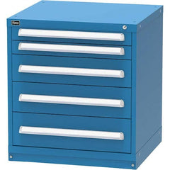 Vidmar - 5 Drawer, 124 Compartment Bright Blue Steel Modular Storage Cabinet - Apex Tool & Supply