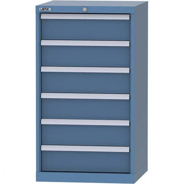 LISTA - 6 Drawer, 84 Compartment Bright Blue Steel Modular Storage Cabinet - Apex Tool & Supply