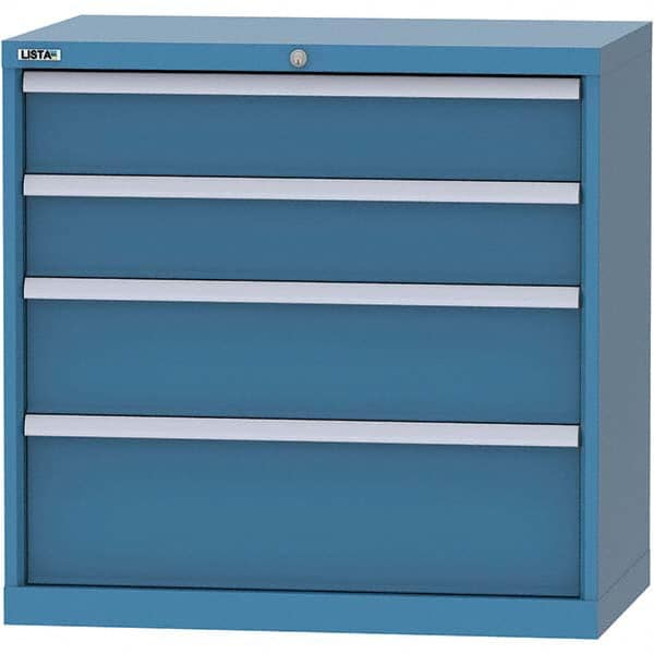 LISTA - 4 Drawer, 84 Compartment Bright Blue Steel Modular Storage Cabinet - Apex Tool & Supply