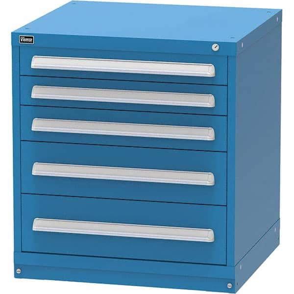 Vidmar - 5 Drawer Bright Blue Steel Modular Storage Cabinet - Apex Tool & Supply