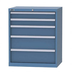 LISTA - 5 Drawer, 124 Compartment Bright Blue Steel Modular Storage Cabinet - Apex Tool & Supply