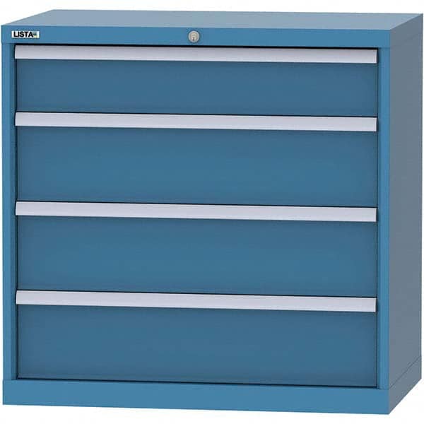 LISTA - 4 Drawer, 84 Compartment Bright Blue Steel Modular Storage Cabinet - Apex Tool & Supply
