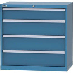 LISTA - 4 Drawer, 84 Compartment Bright Blue Steel Modular Storage Cabinet - Apex Tool & Supply