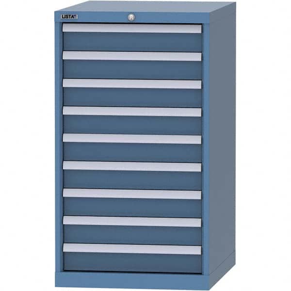 LISTA - 9 Drawer, 99 Compartment Bright Blue Steel Modular Storage Cabinet - Apex Tool & Supply