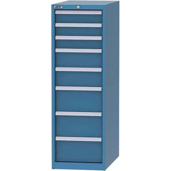LISTA - 8 Drawer, 45 Compartment Bright Blue Steel Modular Storage Cabinet - Apex Tool & Supply