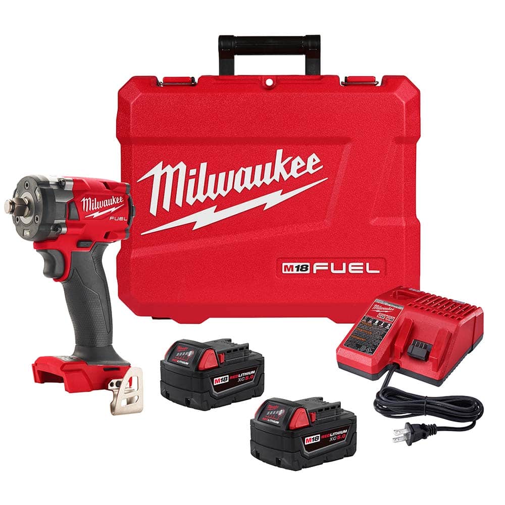 Milwaukee Tool - Cordless Impact Wrenches & Ratchets Voltage: 18.00 Drive Size (Inch): 1/2 - Apex Tool & Supply