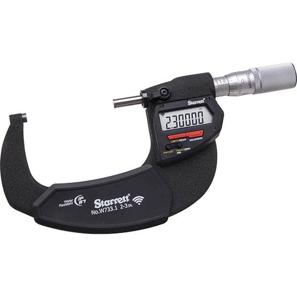 Starrett - Electronic Outside Micrometers Minimum Measurement (Decimal Inch): 2 Minimum Measurement (mm): 50 - Apex Tool & Supply