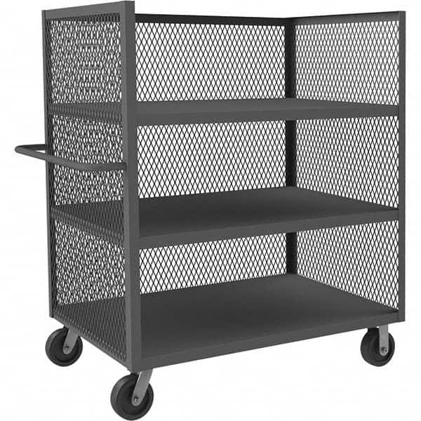 Durham - 3,000 Lb Capacity 3-Shelf 3-Sided Mesh Truck - Apex Tool & Supply