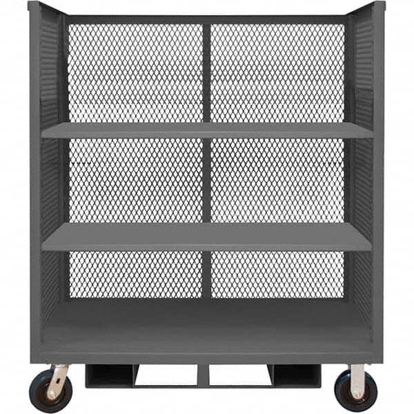Durham - 3,600 Lb Capacity 3-Shelf 3-Sided Mesh Truck - Apex Tool & Supply