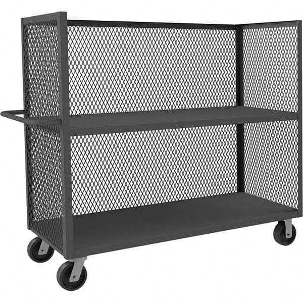Durham - 3,000 Lb Capacity 2-Shelf 3-Sided Mesh Truck - Apex Tool & Supply