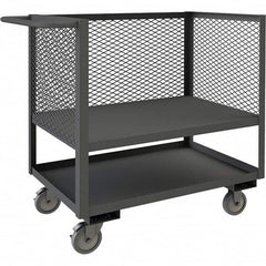 Durham - 1,200 Lb Capacity 2-Shelf 3-Sided Mesh Truck - Apex Tool & Supply