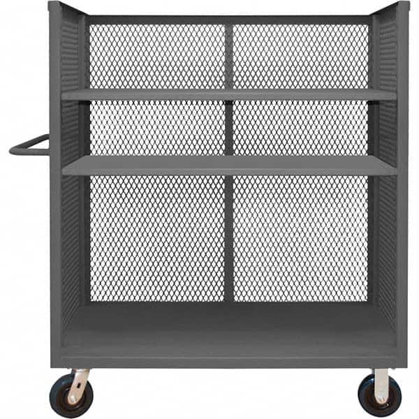 Durham - 3,600 Lb Capacity 3-Shelf 3-Sided Mesh Truck - Apex Tool & Supply