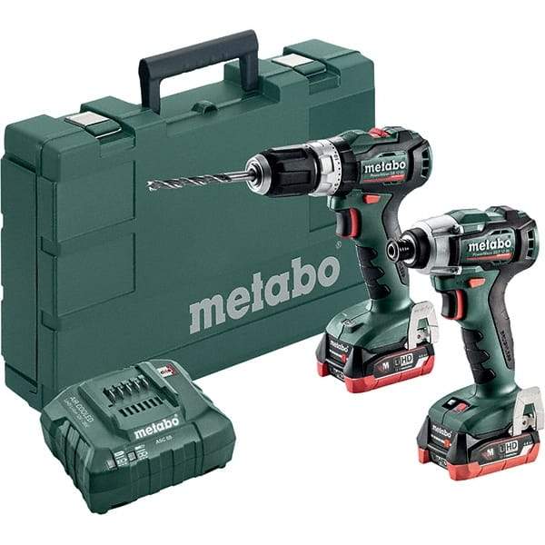Metabo - Cordless Tool Combination Kits Voltage: 12 Tools: 1/4" Hex Compact Brushless Impact Driver; Compact Brushless Hammer Drill/Driver - Apex Tool & Supply