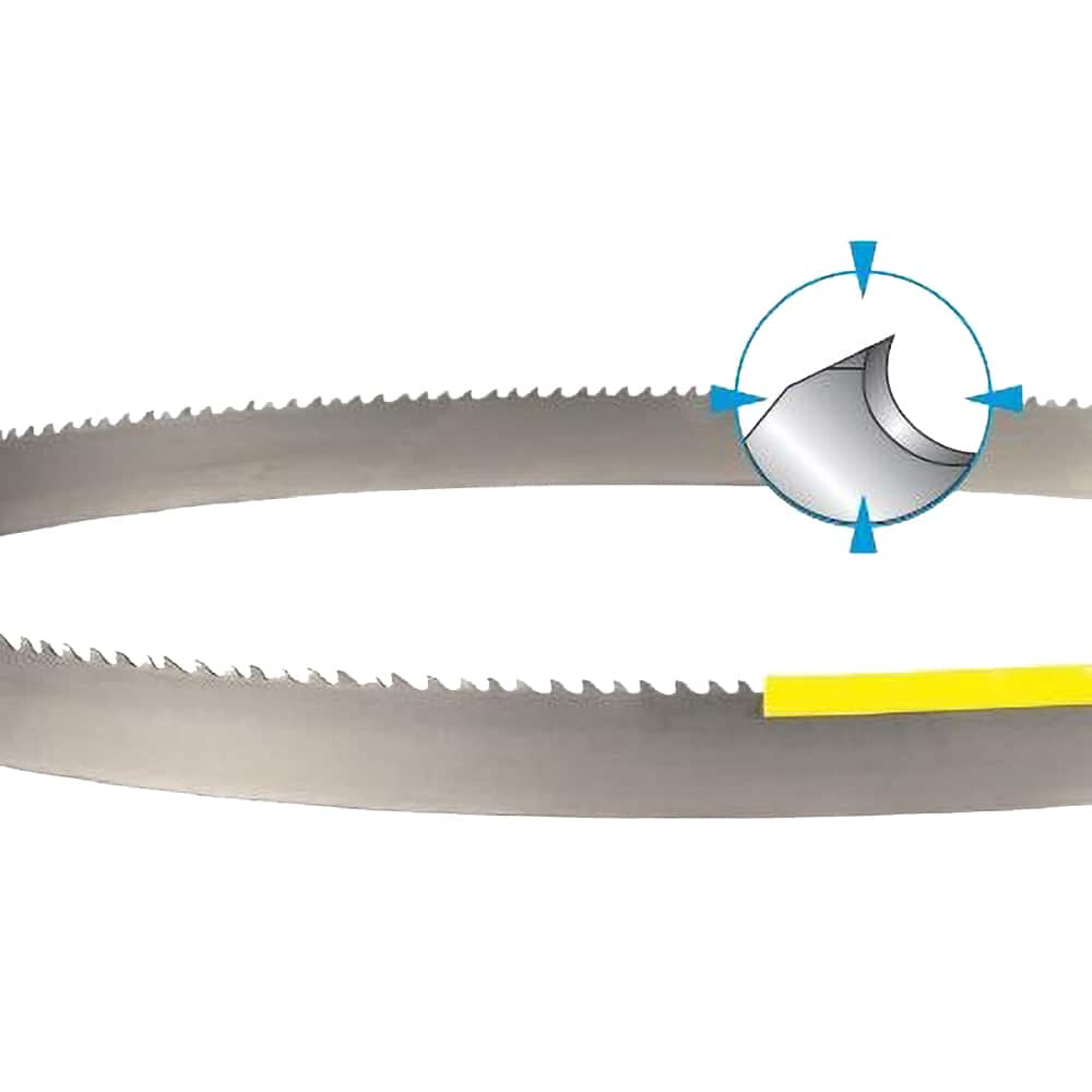 Welded Bandsaw Blade: 18' 6″ Long, 0.042″ Thick, 4 to 6 TPI Bi-Metal, Toothed Edge