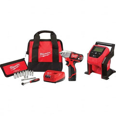 Milwaukee Tool - Cordless Impact Wrenches & Ratchets Voltage: 12.0 Drive Size (Inch): 3/8 - Apex Tool & Supply