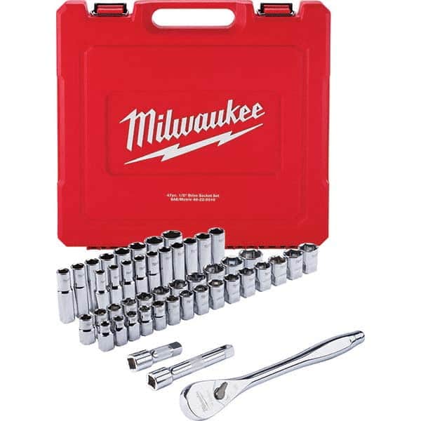 Milwaukee Tool - Socket Sets Measurement Type: Inch/Metric Drive Size: 1/2 - Apex Tool & Supply