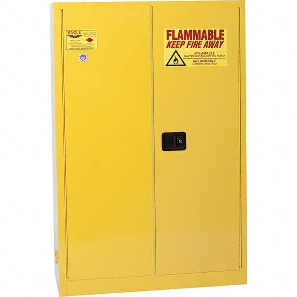 Eagle - Safety Cabinets Hazardous Chemical Type: Flammable and Combustible Liquids Color: Yellow - Apex Tool & Supply