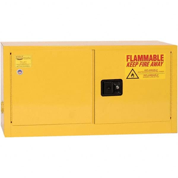 Eagle - Safety Cabinets Hazardous Chemical Type: Flammable and Combustible Liquids Color: Yellow - Apex Tool & Supply