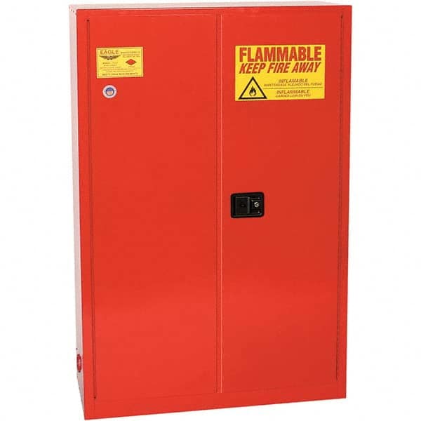 Eagle - Safety Cabinets Hazardous Chemical Type: Flammable and Combustible Liquids Color: Red - Apex Tool & Supply