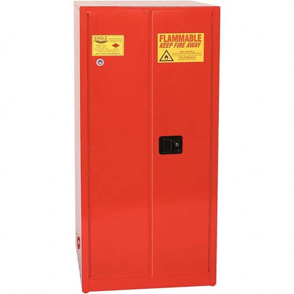 Eagle - Safety Cabinets Hazardous Chemical Type: Flammable and Combustible Liquids Color: Red - Apex Tool & Supply