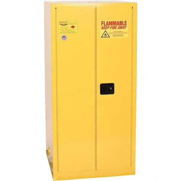 Eagle - Safety Cabinets Hazardous Chemical Type: Flammable and Combustible Liquids Color: Yellow - Apex Tool & Supply