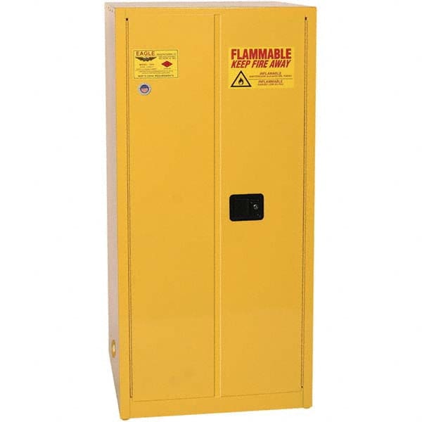 Eagle - Safety Cabinets Hazardous Chemical Type: Flammable and Combustible Liquids Color: Yellow - Apex Tool & Supply