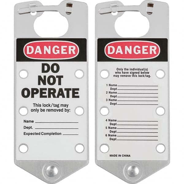 Brady - 1 5-Piece Single Jaw 1.429" Jaw Diam 6 Padlock Aluminum Lockout Hasp - Apex Tool & Supply