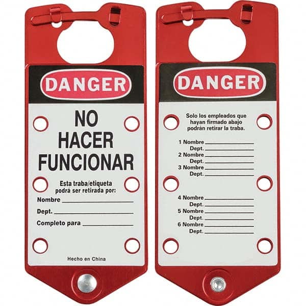 Brady - 1 5-Piece Single Jaw 1.429" Jaw Diam 6 Padlock Aluminum Lockout Hasp - Apex Tool & Supply