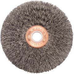 3″ Small Diameter Crimped Wire Wheel, .006″ Stainless Steel Fill, 1/2″ Arbor Hole - Apex Tool & Supply