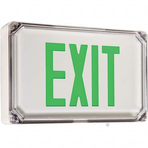 Hubbell Lighting - Illuminated Exit Signs Number of Faces: 1 Letter Color: Green - Apex Tool & Supply