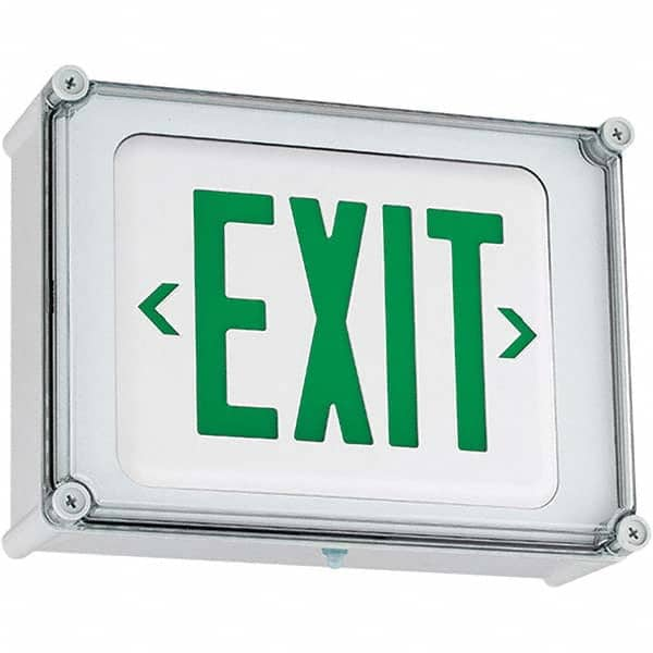 Hubbell Lighting - Illuminated Exit Signs Number of Faces: 1 Letter Color: Green - Apex Tool & Supply