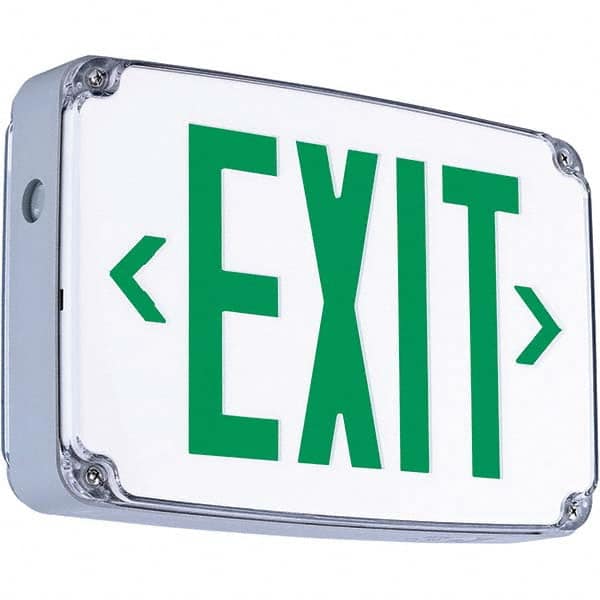 Hubbell Lighting - Illuminated Exit Signs Number of Faces: 2 Letter Color: Green - Apex Tool & Supply