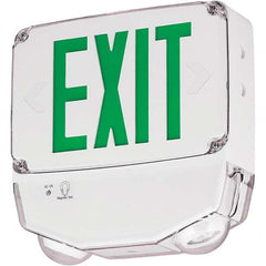 Hubbell Lighting - Illuminated Exit Signs Number of Faces: 2 Letter Color: Green - Apex Tool & Supply