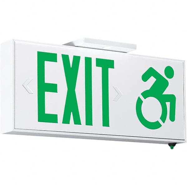 Hubbell Lighting - Illuminated Exit Signs Number of Faces: 1 Letter Color: Green - Apex Tool & Supply