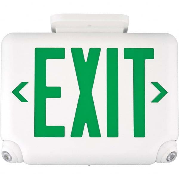 Hubbell Lighting - Combination Exit Signs Mounting Type: Wall Mount; Ceiling Mount Number of Faces: 1 - Apex Tool & Supply