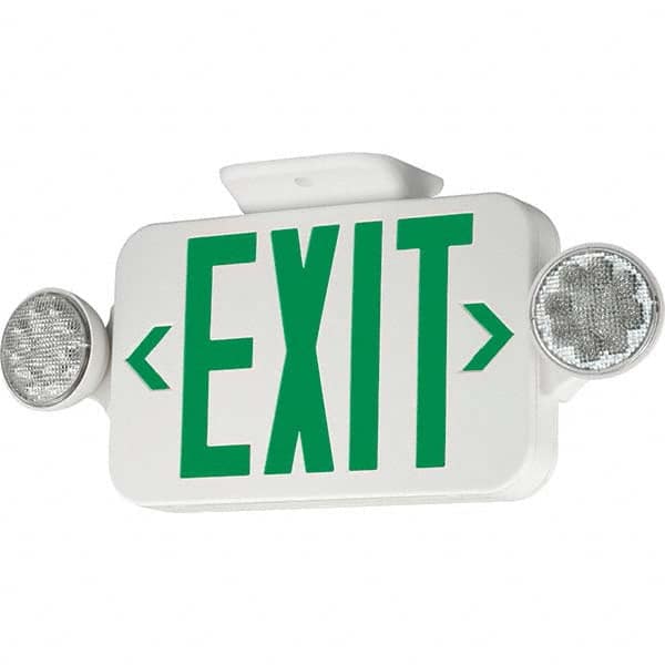 Hubbell Lighting - Combination Exit Signs Mounting Type: Wall Mount; Ceiling Mount Number of Faces: 1 - Apex Tool & Supply