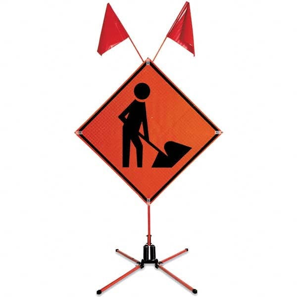 VizCon - Sign Posts & Traffic Sign Accessories Type: Roll-Up Sign Stand Sign Post/Stand Height (Feet): 4 - Apex Tool & Supply