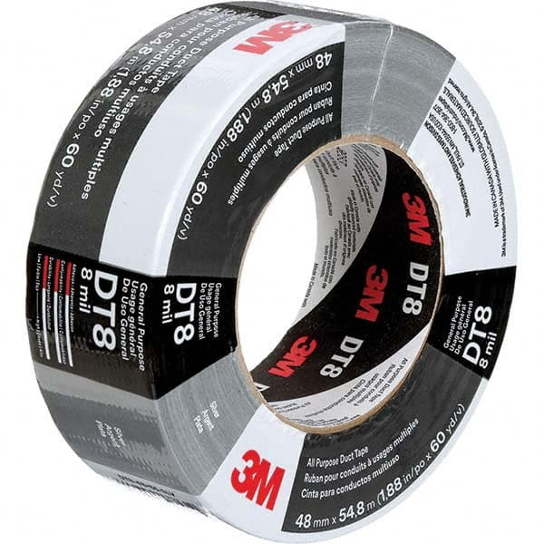 3M - 54.8m x 48mm x 8 mil Black Polyethylene Cloth Duct Tape - Apex Tool & Supply