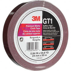 3M - 50m x 24mm x 11 mil Burgundy Cotton Cloth Gaffers Tape - Apex Tool & Supply