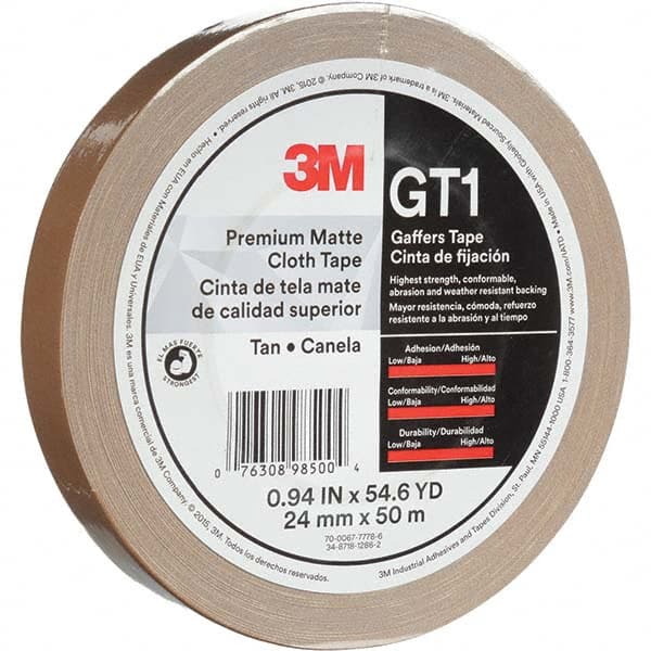 3M - 50m x 24mm x 11 mil Tan Cotton Cloth Gaffers Tape - Apex Tool & Supply